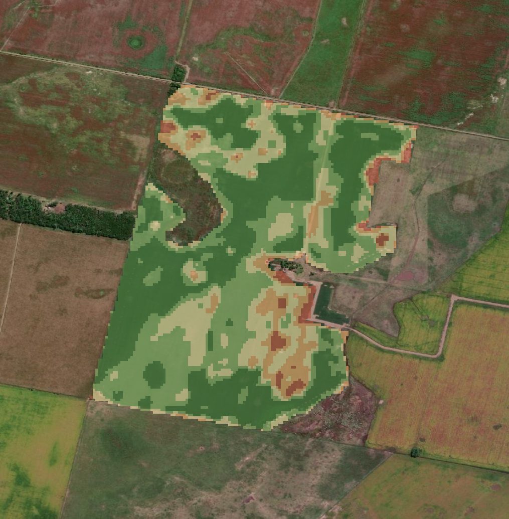 Ambientación de El Dolar Lote 1 sobre imagen satelital